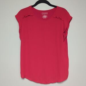 Van Heusen Red Cap Sleeve Blouse